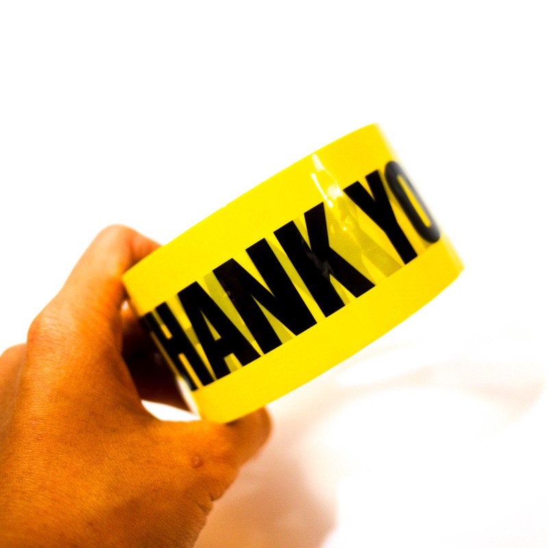 Băng keo tape vàng THANK YOU - Sticker Factory - Chiều dài 25m