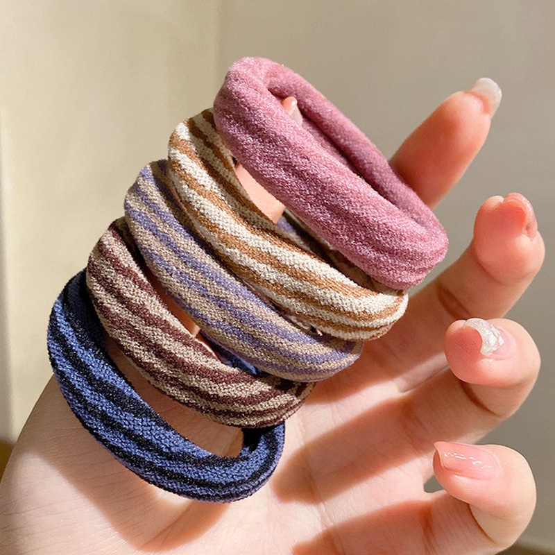 Dây Buộc Tóc Cao Su Màu Cà Phê Thời Trang Không Đau