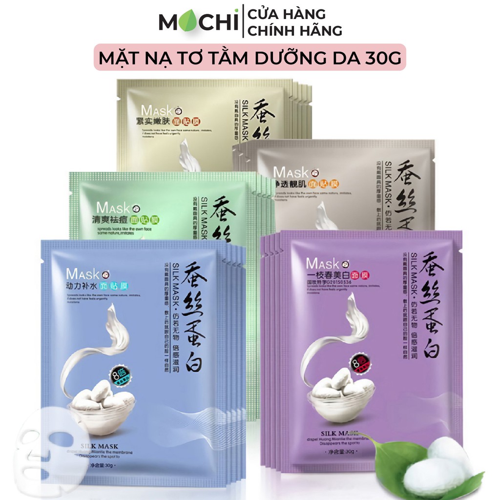 Mặt Nạ Giấy Tơ Tằm Thải Độc Dưỡng Trắng Da Cấp Ẩm Giảm Mụn One Spring Silk Mask Đắp Mặt Nội Địa Trung Bioaqua MOCHI SHOP