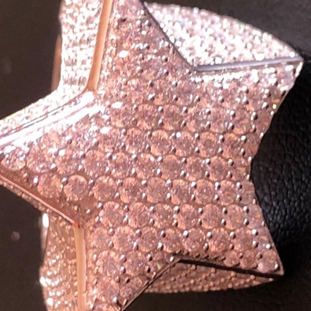 HS Luxury Shiny Women Men Fashion Diamond Inlaid|CZ Star Ring