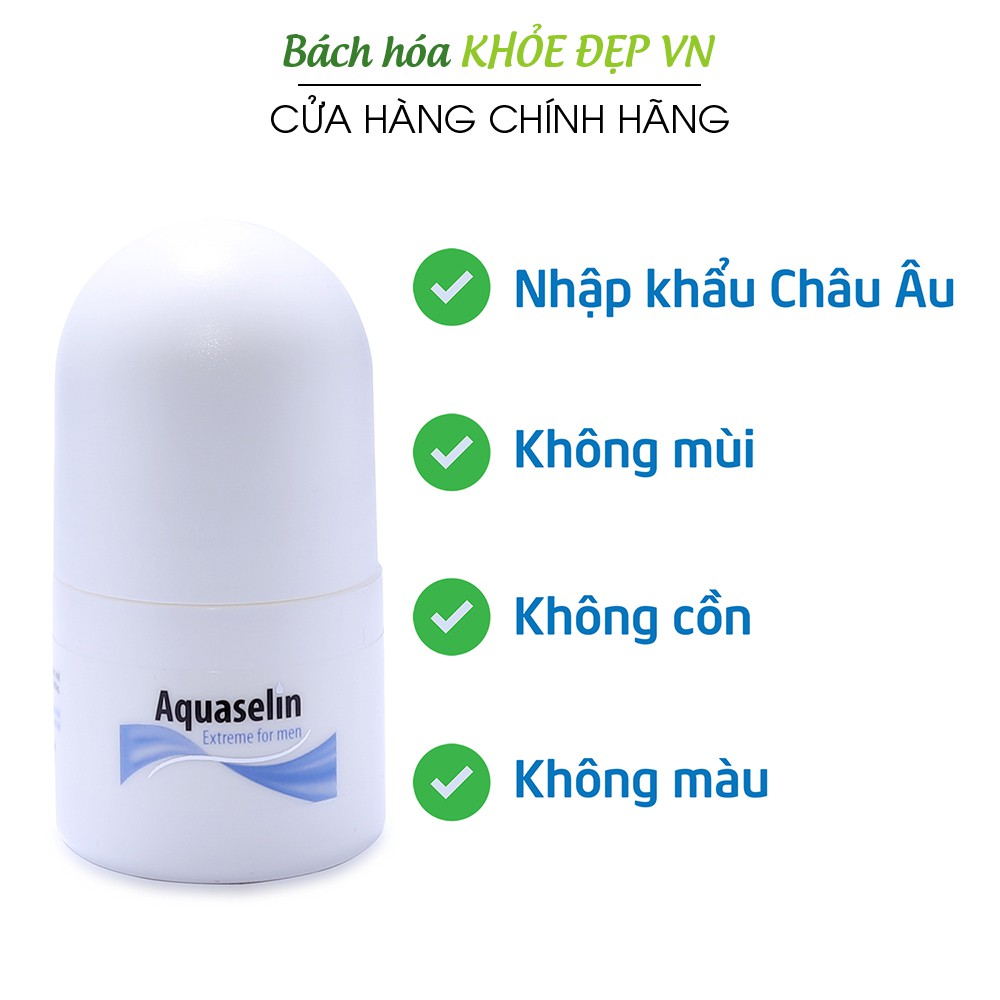 Aquaselin for men 20ml Lăn khử mùi không mùi cho nam - Dùng cho mọi loại da