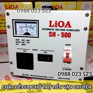 Ổn áp LIOA 1 pha 500VA(500W) Đời 2018 kéo điện từ 150v lên 220v SH 500