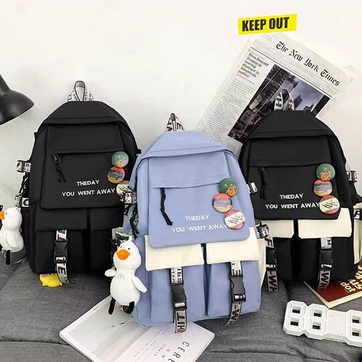 Balo học sinh cấp 2 , 3 thời trang cá tính nam nữ chống thấm nước ( Không Kèm Phụ Kiện ) size 42cm