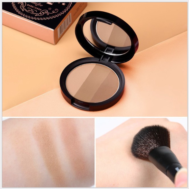 Phấn tạo khối FREESHIP Hộp phấn tạo khối 3 màu cho khuôn mặt thon gọn V line Tricolor Sculpting Powder Fine Nature M