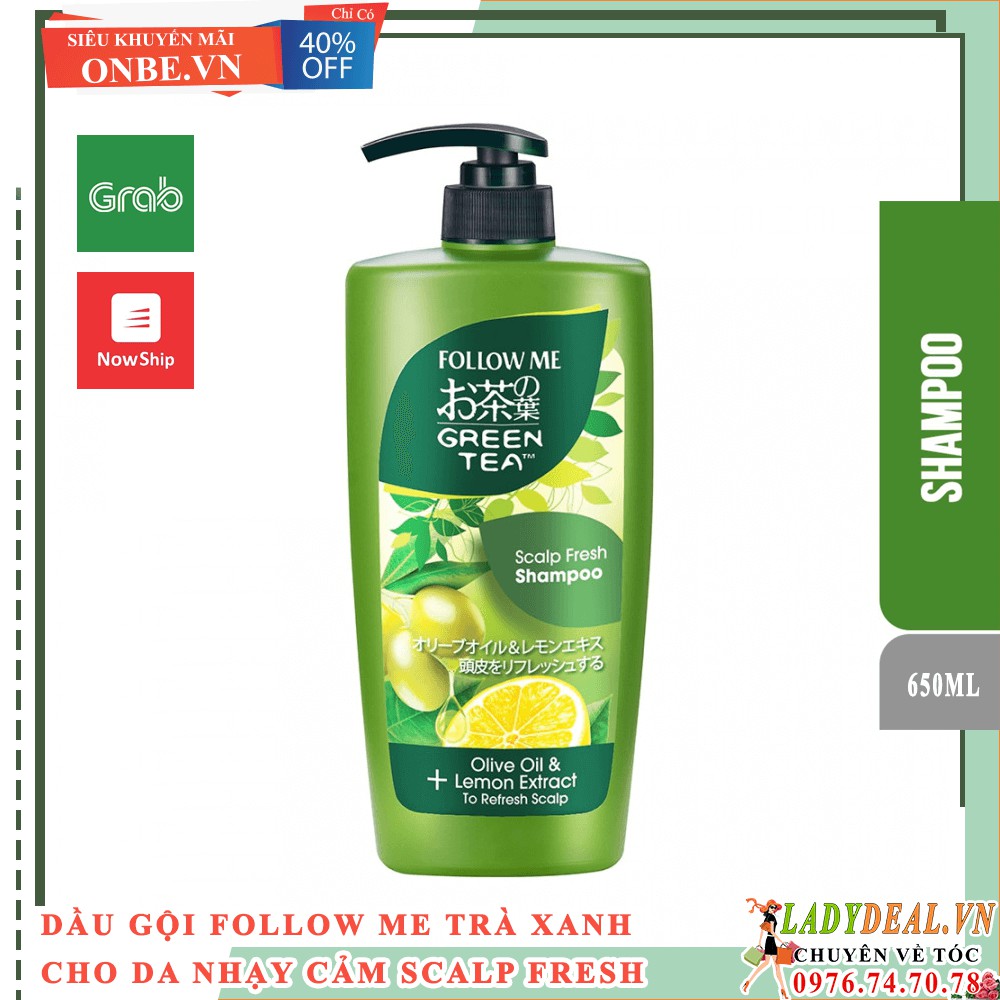 Dầu Gội Đầu cho tóc dầu, da đầu nhờn Trà Xanh Thế Hệ Mới Follow Me Scalp Fresh | Ladydeal.vn