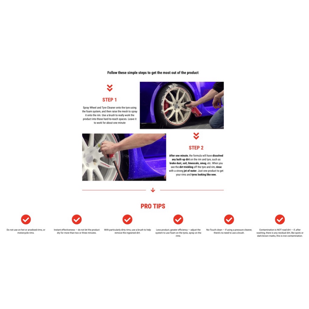 Dung dịch vệ sinh lazăng &amp; lốp xe Mafra Wheel &amp; Tyre Cleaner 500ml - ITALY