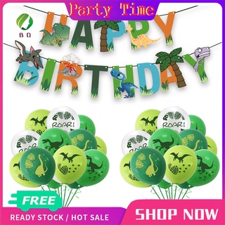 Set 47 bong bóng họa tiết khủng long hoạt hình trang trí tiệc sinh nhật cho bé trai
