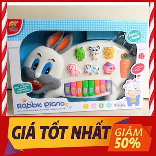 ✅FREESHIP 50K✅ Đồ Chơi Đàn Thỏ Gồm 2 Màu Trắng Sữa, Nhựa An Toàn, Phát Nhạc Bài Hát Vui Nhộn, Tạo Sự Thích Thú Cho Bé