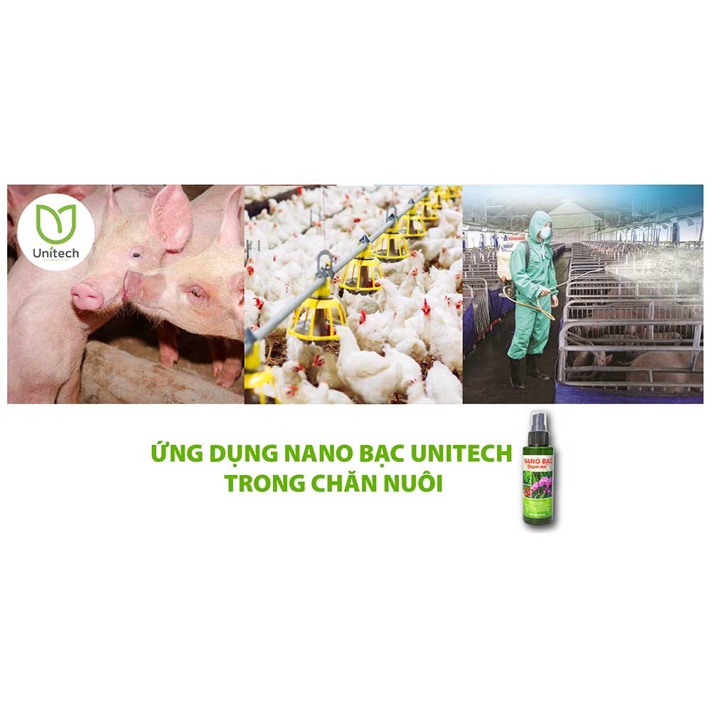 Nano bạc sát khuẩn chuồng trại - chuyên dụng cho chăn nuôi Unitech 1 lít