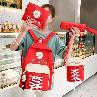 Ba lô nữ Amon, Set 4 món balo ví túi nữ đường may đẹp chống thấm nước mẫu A19