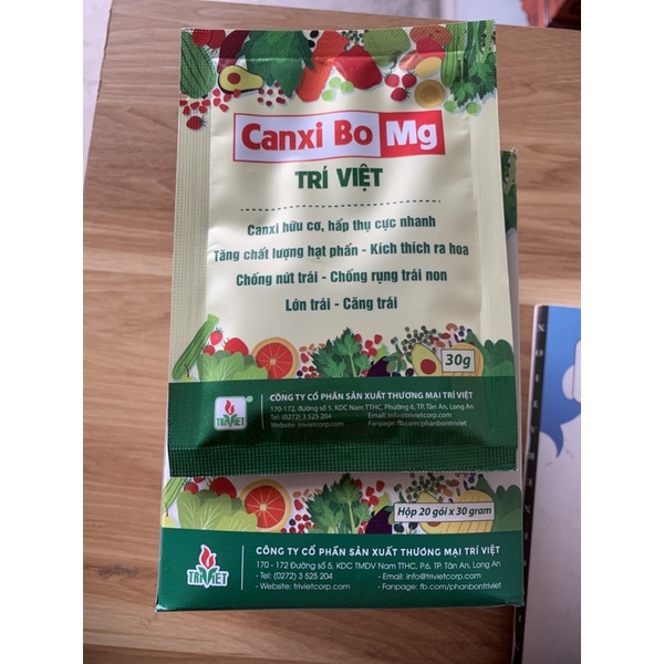 Canxi bo Mg Trí Việt dạng hữu cơ, gói 30gr