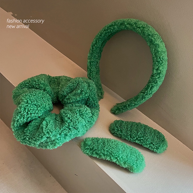 Màu xanh lá cây Headband nhung sang trọng lấy Clip sọ cao kẹp tóc đơn giản và linh hoạt Ins len Headband kẹp tóc net màu đỏ màu xanh lá cây Headband tóc phụ kiện
