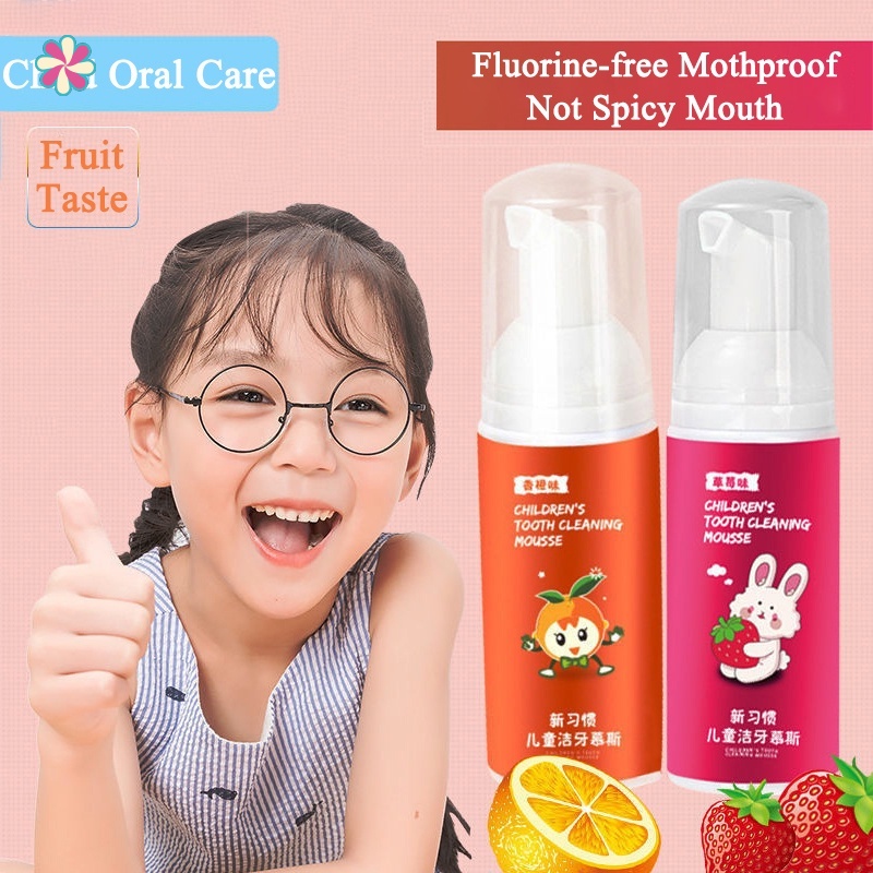 [Hàng mới về] Kem đánh răng dạng bọt không chứa chất độc hại an toàn tiện dụng cho bé từ 2-12 tuổi