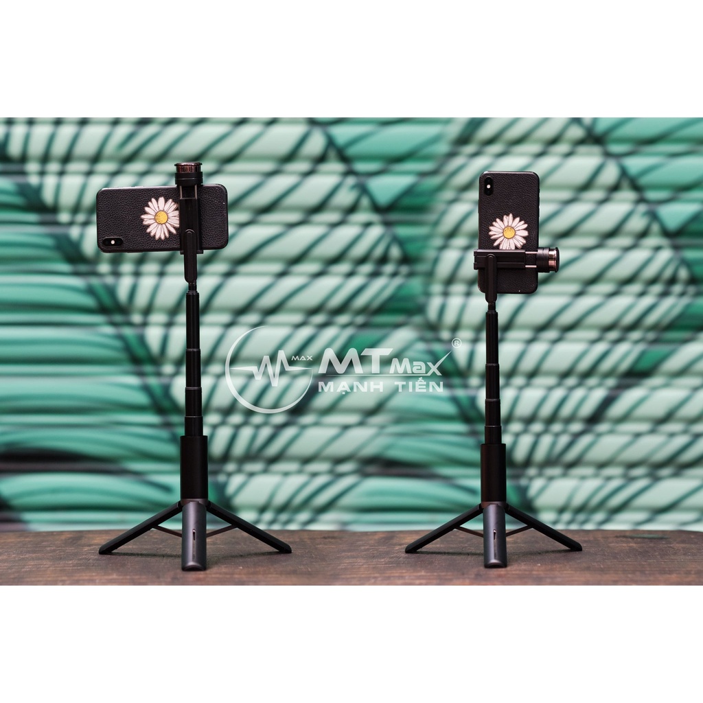 Gậy tự sướng P10 2022 chắc chắn nhỏ gọn có điều khiển từ xa bluetooth kèm đèn trợ sáng kéo dài 80cm chân tripod chắc