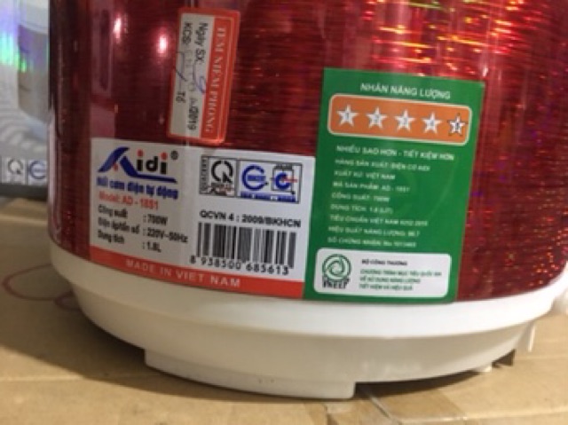 Nồi cơm điện tự động Aidi AD18S1(1,8L) Hàng Chính Hãng