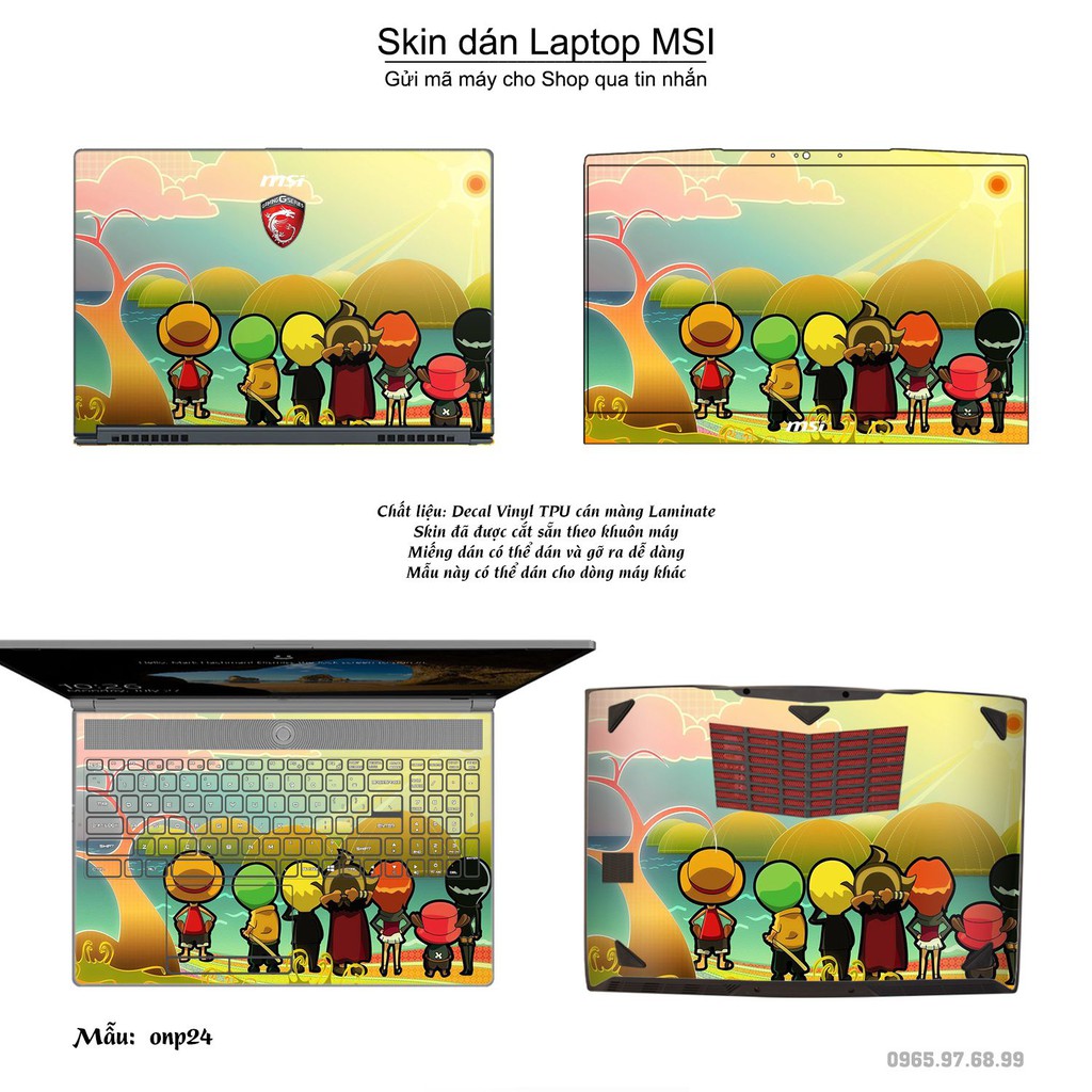 Skin dán Laptop MSI in hình One Piece _nhiều mẫu 21 (inbox mã máy cho Shop)