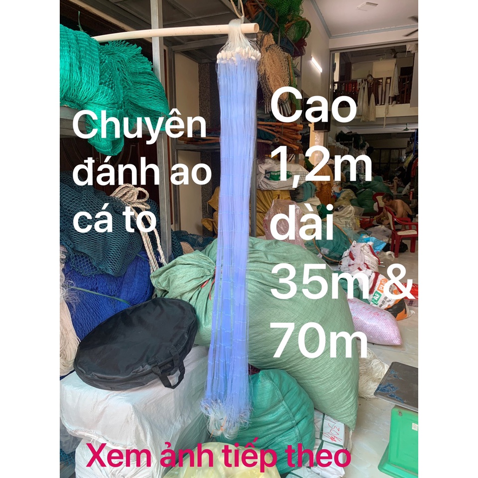 Lưới Thái Sịn Đánh Cá | Lưới 3 Màn Đánh Ao, Hồ, Sông Cao 1,2m Dài 75m 10 phân