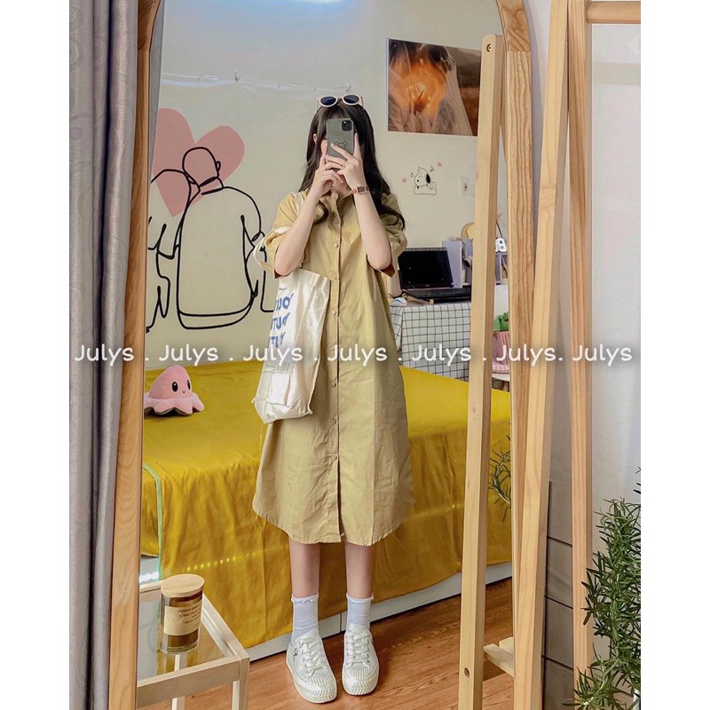 Váy sơ mi form rộng ulzzang (ảnh thật shop chụp kèm video)