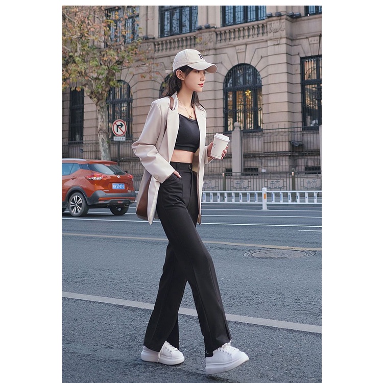Aó khoác Blazer nữ dáng rộng phong cách hàn quốc hai lớp hàng đẹp