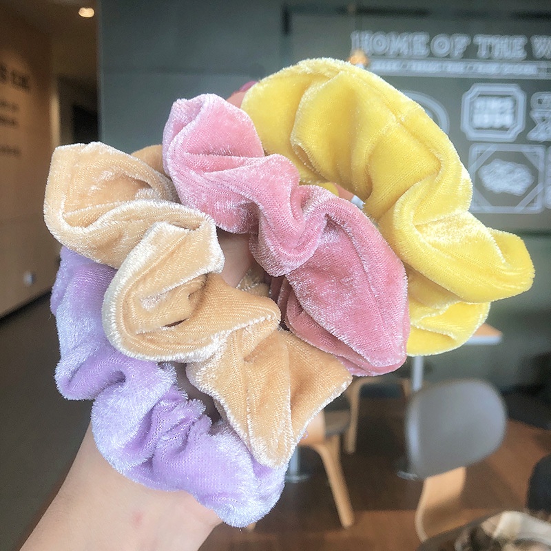 Nhẫn Vải Nhung Lông Cừu Màu Trơn Phong Cách Hàn Quốc Mới