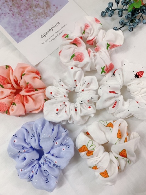 [Mã FABOOM227 giảm 20% đơn 99K] Scrunchies chun cột tóc hoạ tiết