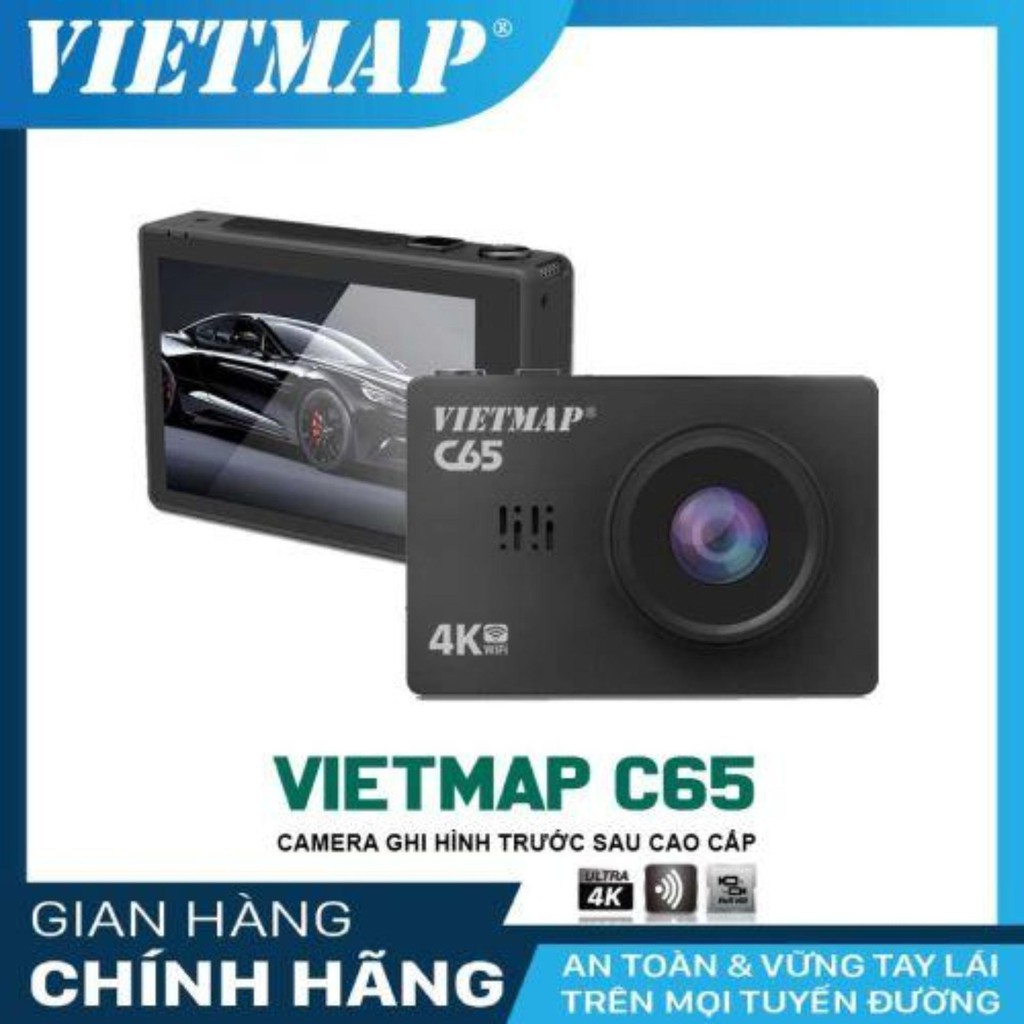 [Hỗ Trợ Lắp Đặt Miễn Phí Tận Nơi] CAMERA HÀNH TRÌNH VIETMAP C65 CAMERA GHI HÌNH TRƯỚC SAU CAO CẤP