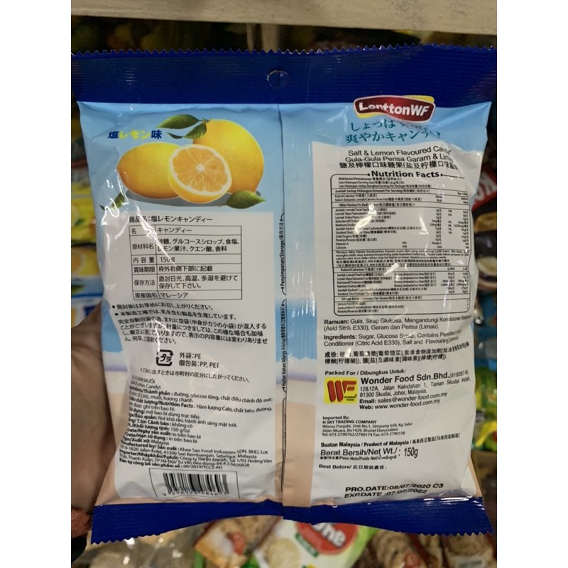 Kẹo chanh muối Salt&amp;Lemon Malaysia 150g