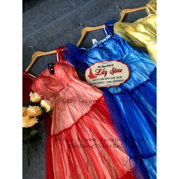 ĐẦM LƯỚI KIM TUYẾN PHỐI MÀU KẾT PHA LÊ