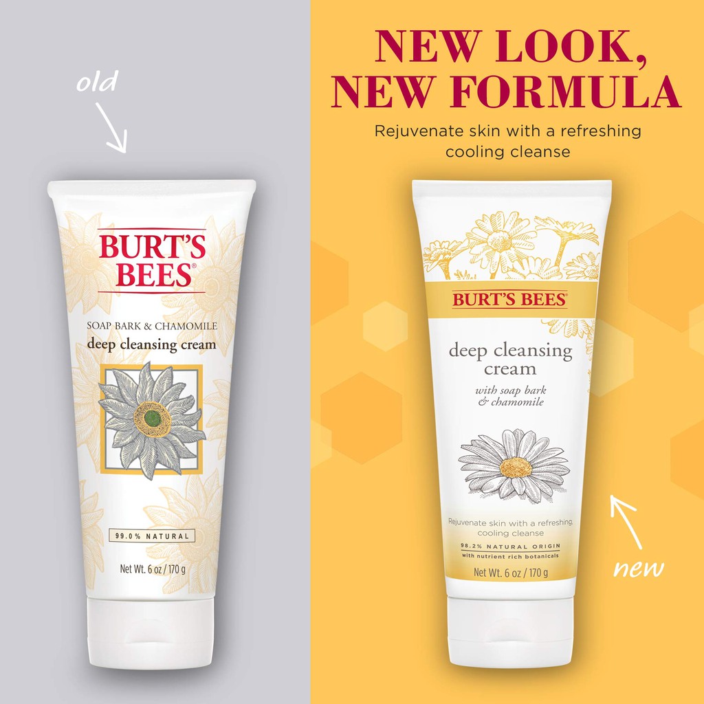 [Mẫu mới] Sữa rửa mặt Burt's Bees soap bark & chamomile deep cleansing cream