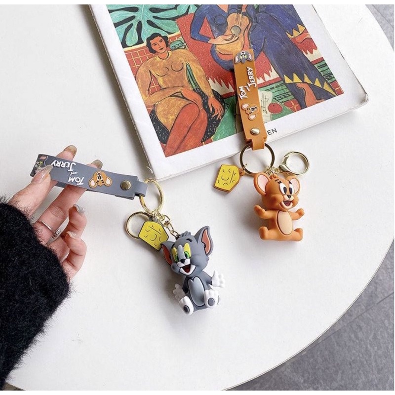Móc Khóa Gắn Búp Bê Hoạt Hình Tom and Jerry Dễ Thương