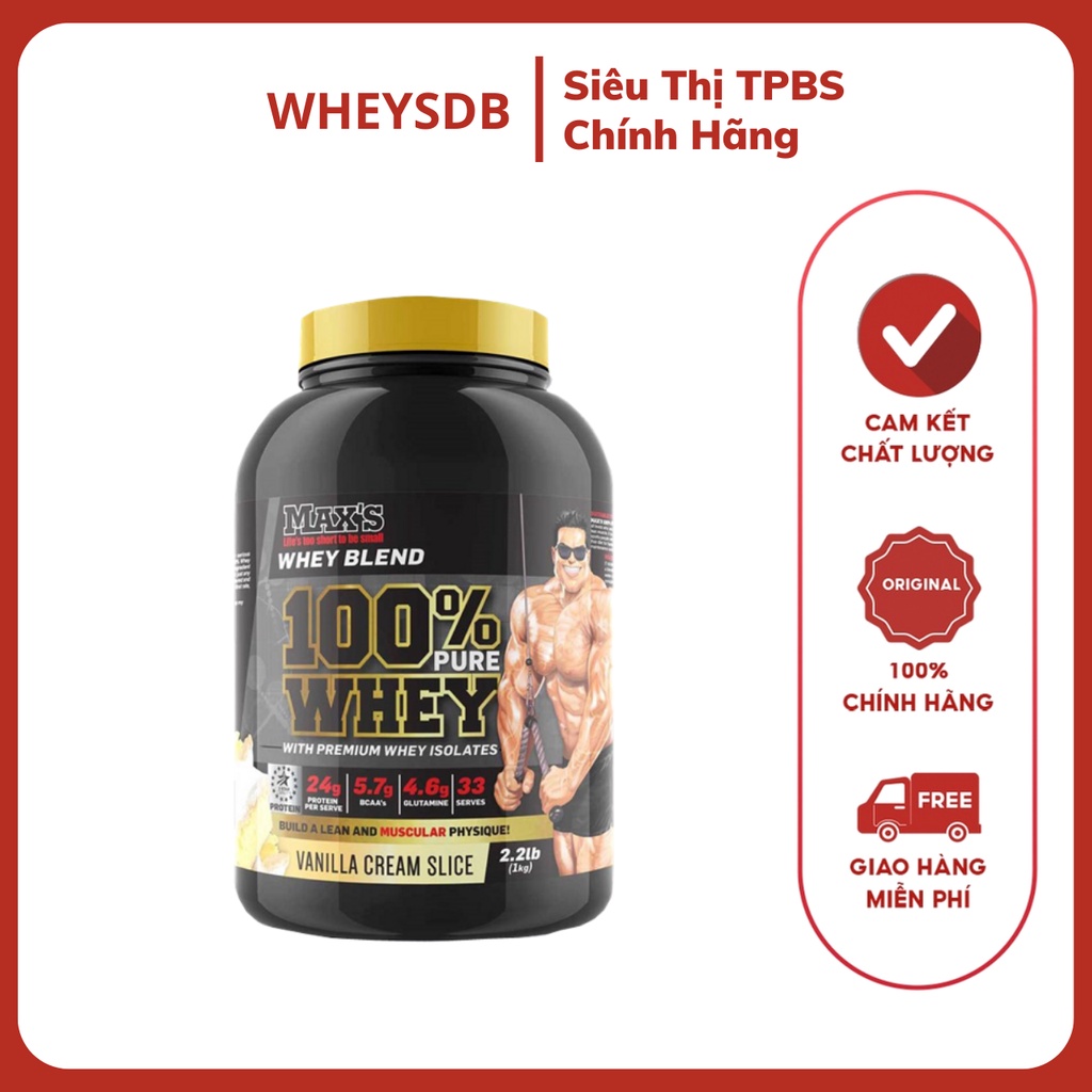 Whey Úc Tăng Cơ Giảm Mỡ Hàng Công Ty 100% Pure Whey (2,3kg/5lbs/75ser)