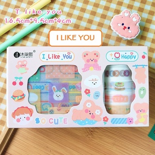 Set sticker và washi gấu vịt dễ thương