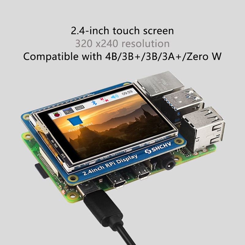Màn Hình Cảm Ứng 2.4 Inch Cho Raspberry Pi 4B/3B+/3B/3A+/ Zero W LCD 320X240