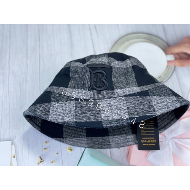 [Ảnh thật] MŨ BUCKET TAI BÈO SỌC CARO CHỮ B PHONG CÁCH HÀN QUỐC VÀNH SỤP (Siêu rẻ 1996)