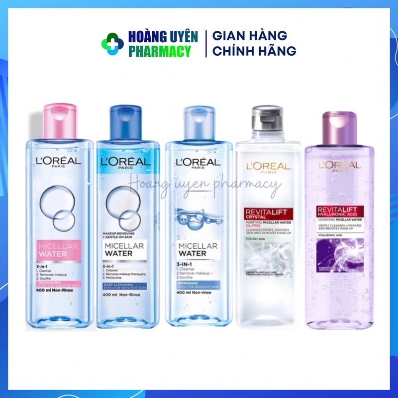 Nước tẩy trang L'oreal Paris 3 in 1 micellar water (Tẩy trang Loreal 400ml