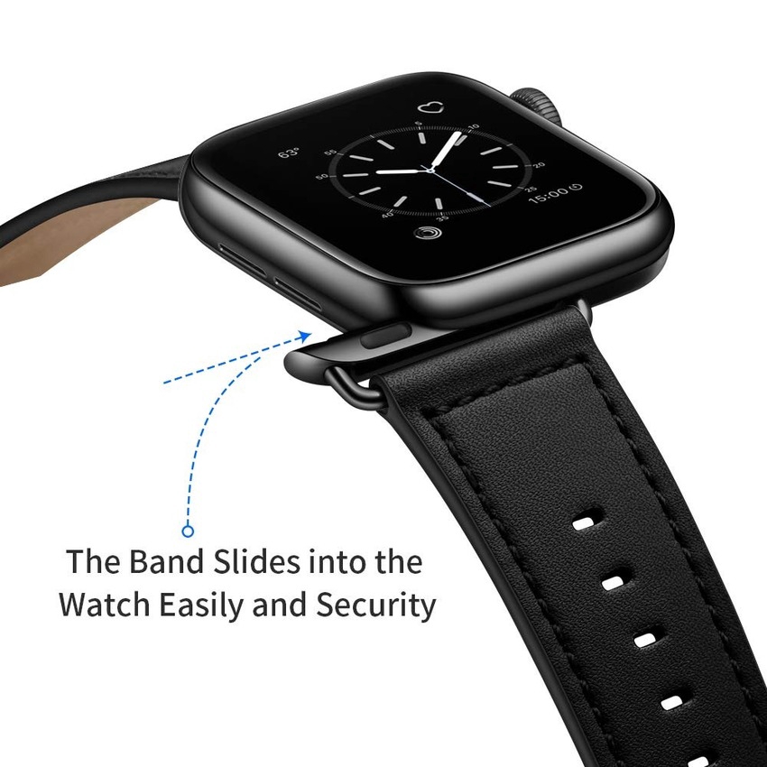 Dây Đeo Bằng Da Sang Trọng Cho Đồng Hồ Thông Minh Apple Watch Series 7 6 SE 5 4 3 2 1 iWatch 45mm 44mm 42mm 41mm 40mm 38mm