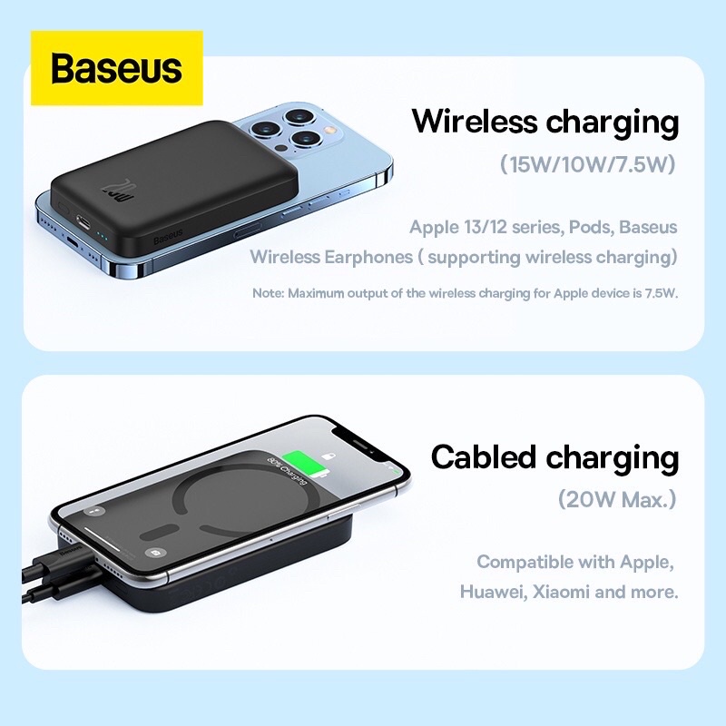 Sạc dự phòng không dây sạc nhanh 20W 6000mah/10000mah chính hãng baseus