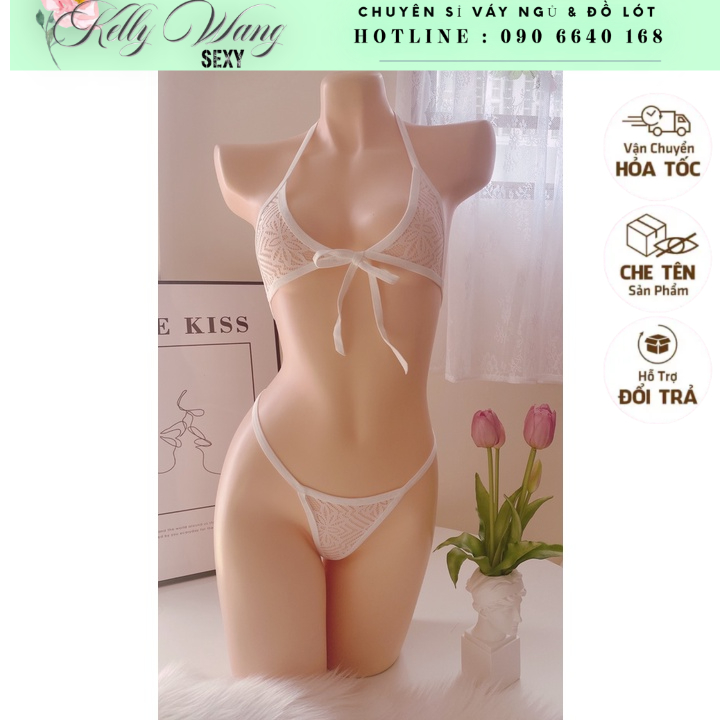 Bộ lót lọt khe - Set cosplay ren xuyên thấu gợi cảm
