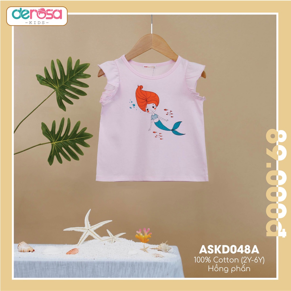 Áo cộc tay cho bé gái DEROSA KIDS từ 2 - 6 tuổi KD046A-048A