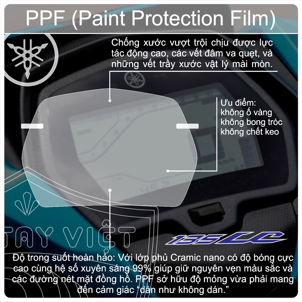 YAMAHA 135 LC FI | Miếng dán bảo vệ mặt đồng hồ xe yamaha 135 lc