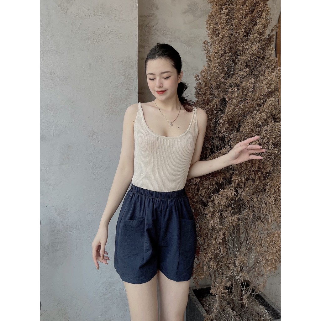 Quần đũi nữ đẹp dáng short thời trang chất liệu đũi xước hàn quốc cao cấp LOT STORE QA38