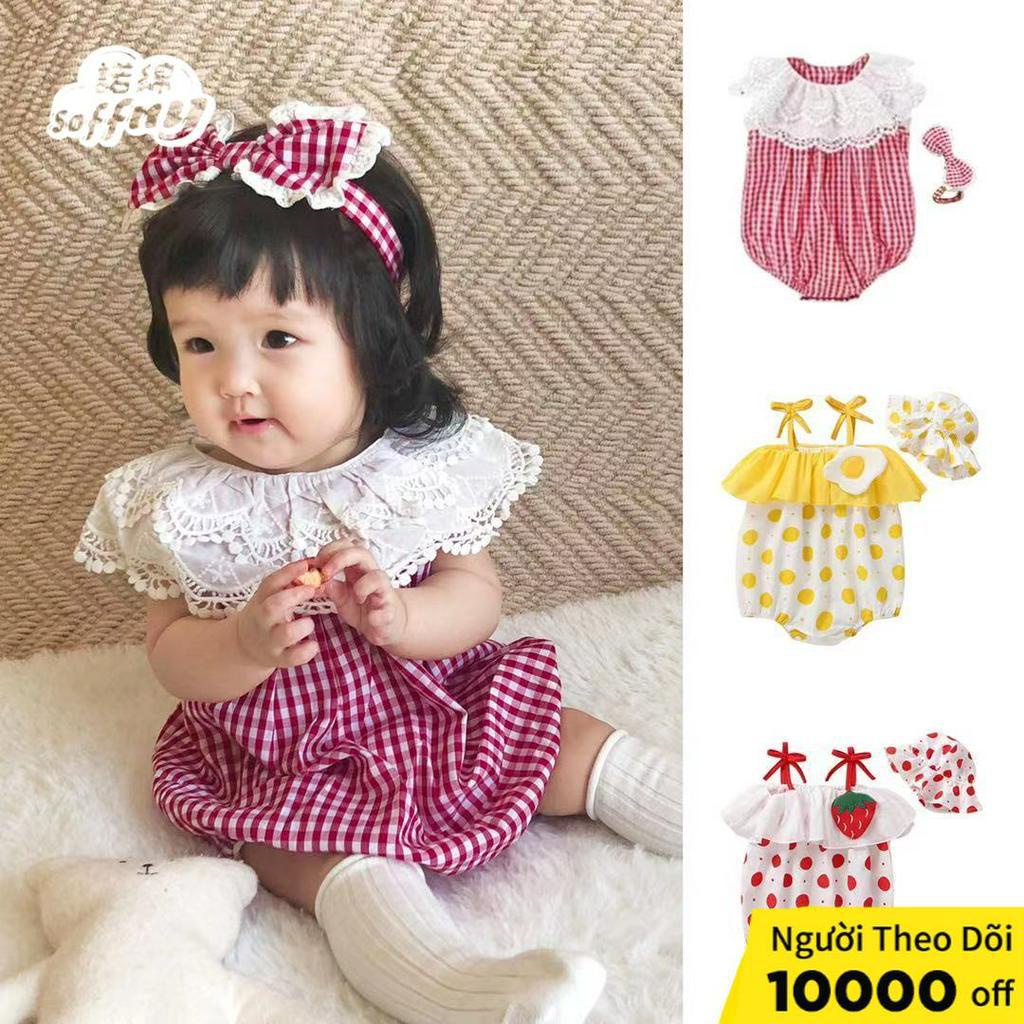 Soffny Áo liền quần Soffny họa tiết xinh xắn thời trang cho bé gái