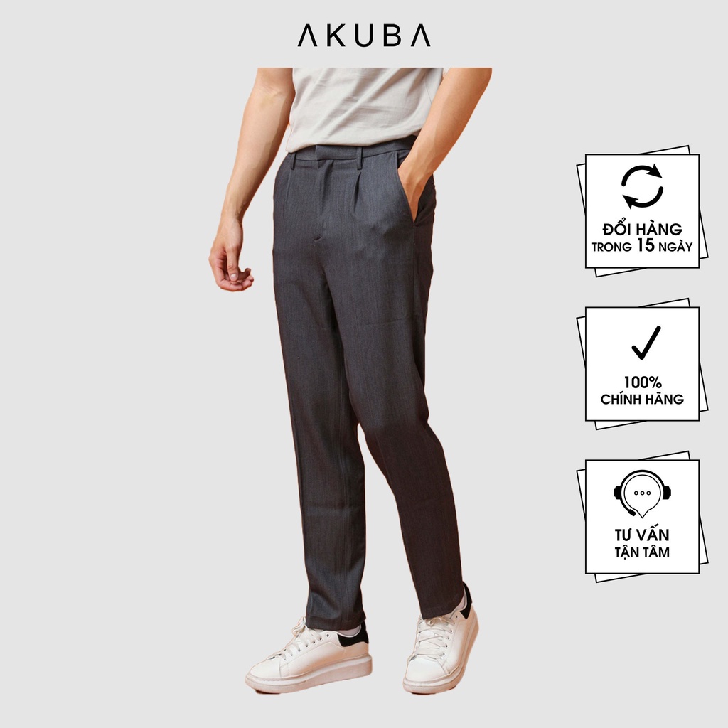 Quần tây nam AKUBA phom slimfit dài lịch sự, thoải mái, đứng phom tôn dáng 750