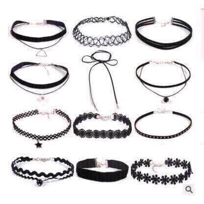 Bộ 12 vòng cổ Chocker cá tính