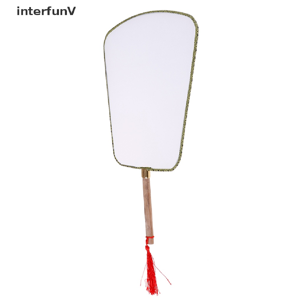 [InterfunV] Quạt Gong Cầm Tay Màu Trắng Vẽ Nghệ Thuật DIY Thanh Lịch Cho Trẻ Em