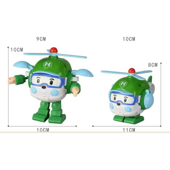 Bộ 6 xe biến hình Robocar Poli phim hoạt hình Poli và những người bạn hàng loại 1 đẹp nhựa an toàn