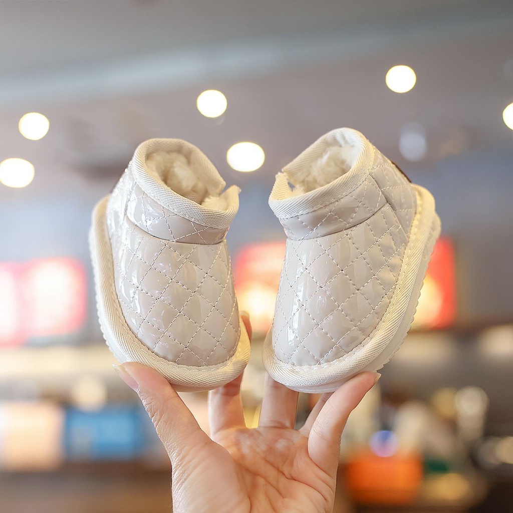 Giày cotton Lót Nhung Ấm Áp Thời Trang Mùa Đông Cho Bé Gái 1-3 Tuổi