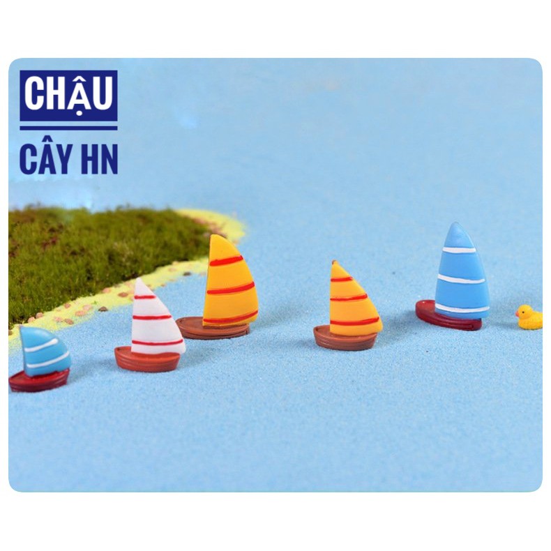 Tiểu cảnh trang trí - Thuyền buồm làm phụ kiện trang trí tiểu cảnh mini, cây để bàn, cây cảnh, terium làm mô hình, bể cá