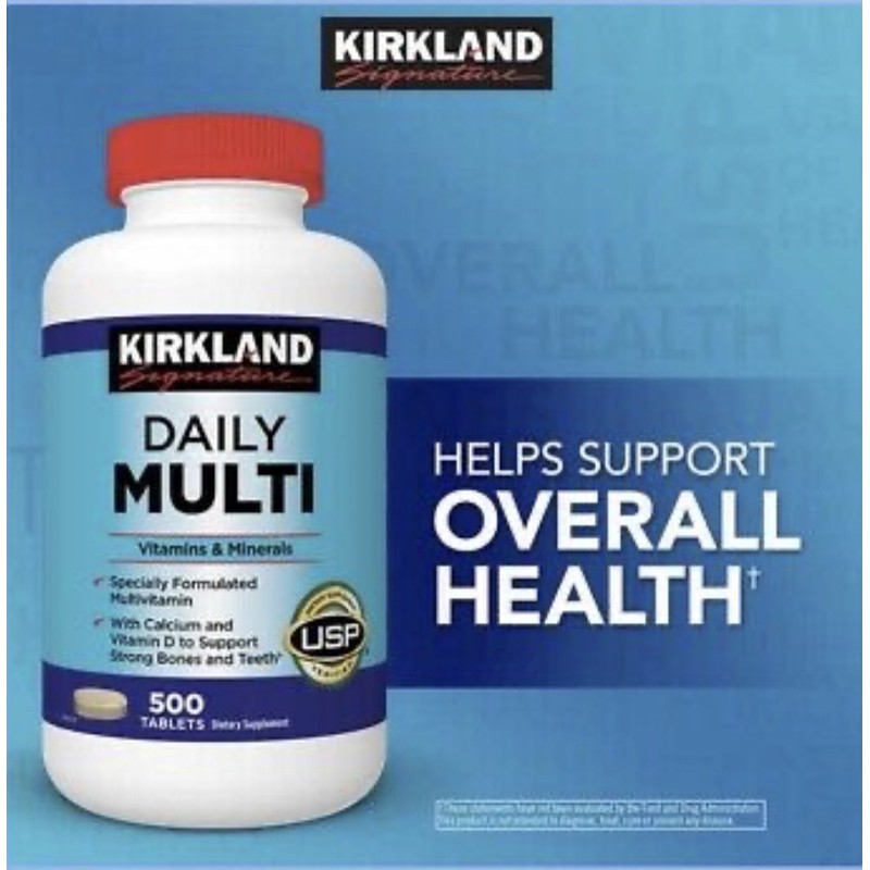 Viên Uống bổ sung Vitamin Kirkland Daily Multi chai 500 viên date 2023