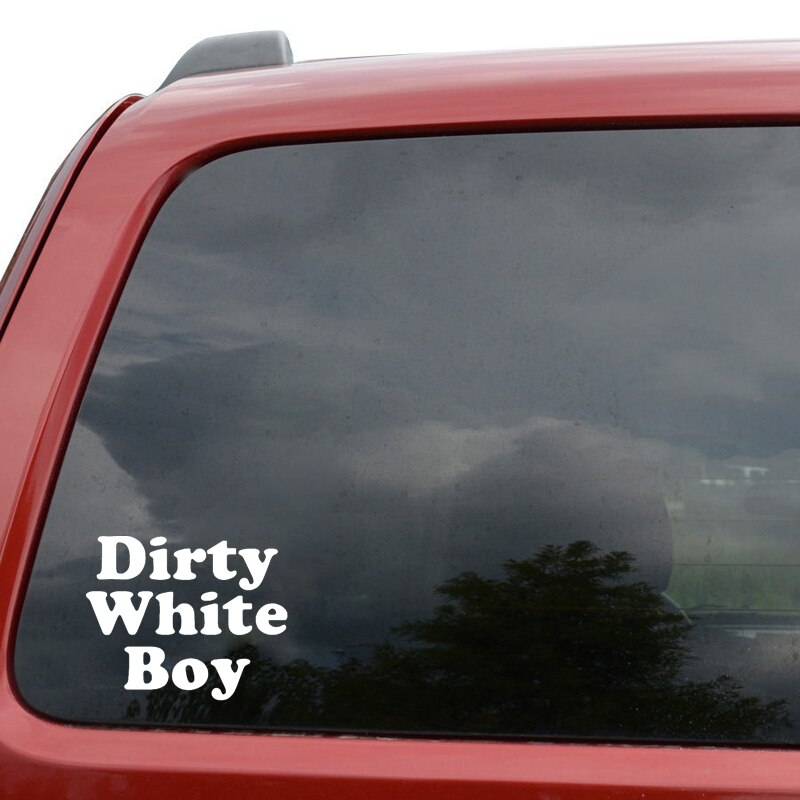 Decal dán trang trí xe hơi họa tiết Dirty White Boy bằng Vinyl kích thước 12.6CM*10.3CM